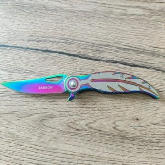 Couteau Pliant Albainox A2 Rainbow avec sac