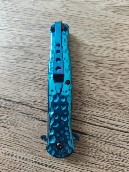 Couteau Pliant Albainox Rain Blue A15 attache poche